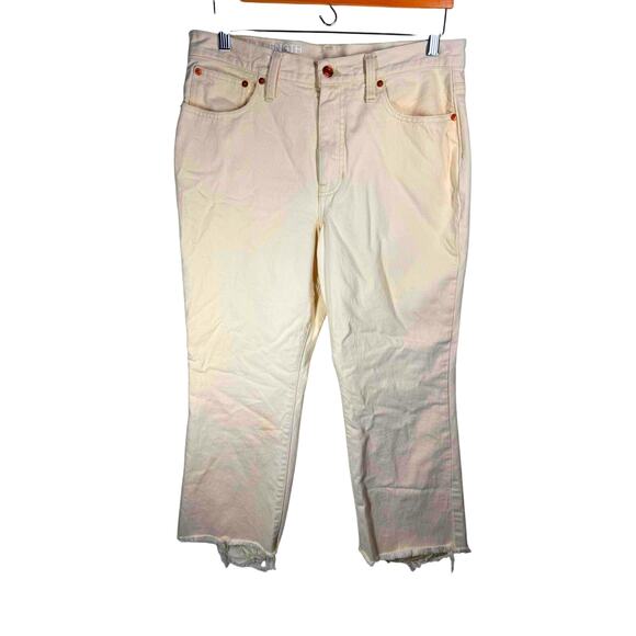 J. CREW Demi Bootcut Jeans‎ Size 30 Distressed Beach Cotton Coastal Nautical - Picture 1 of 13
